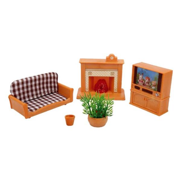 B11 Couch, Television, Plant, Clock and Fireplace