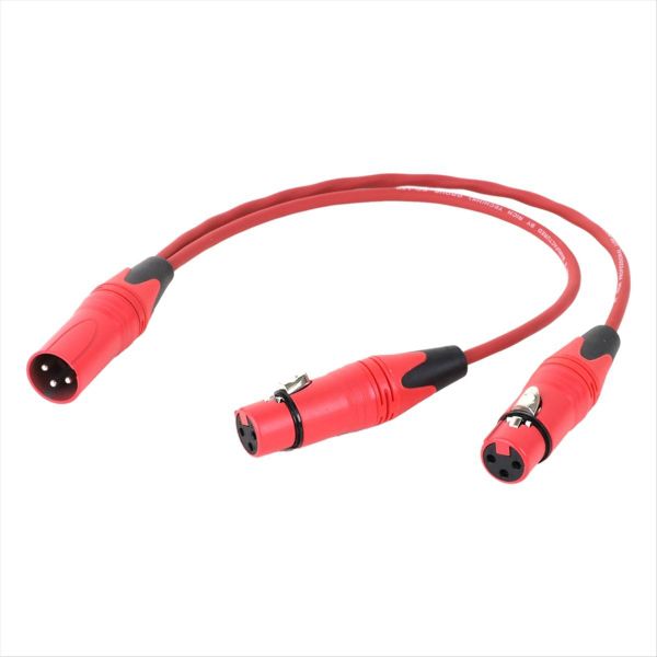 0 5M Red 3Pin Xlr 1 Male To 2 Female Audio Extension Cable