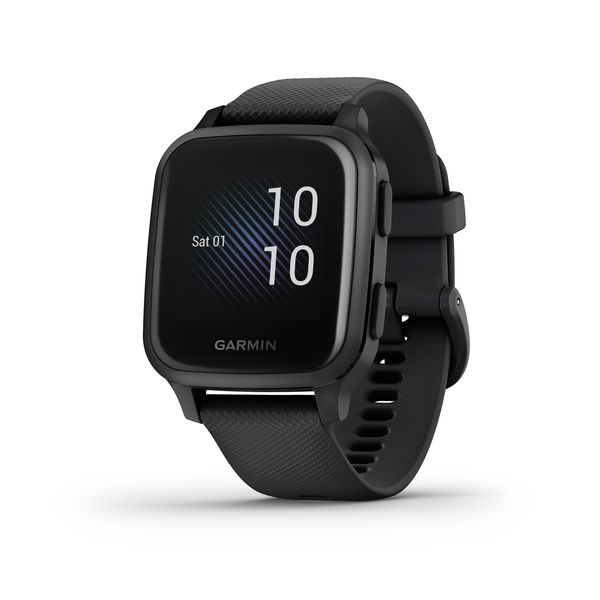 Garmin Venu Sq Music Edition - Slate Bezel with Black Case and Silicone Band