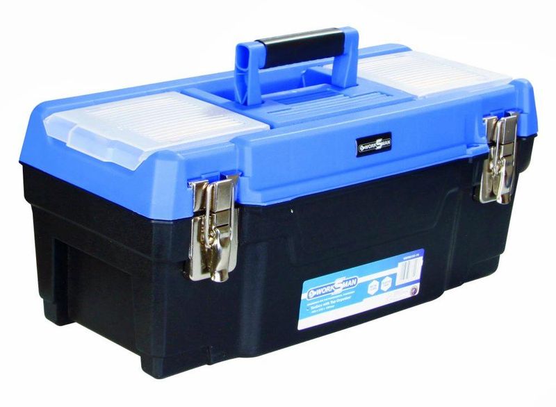 Plastic Toolbox With Top Organizer