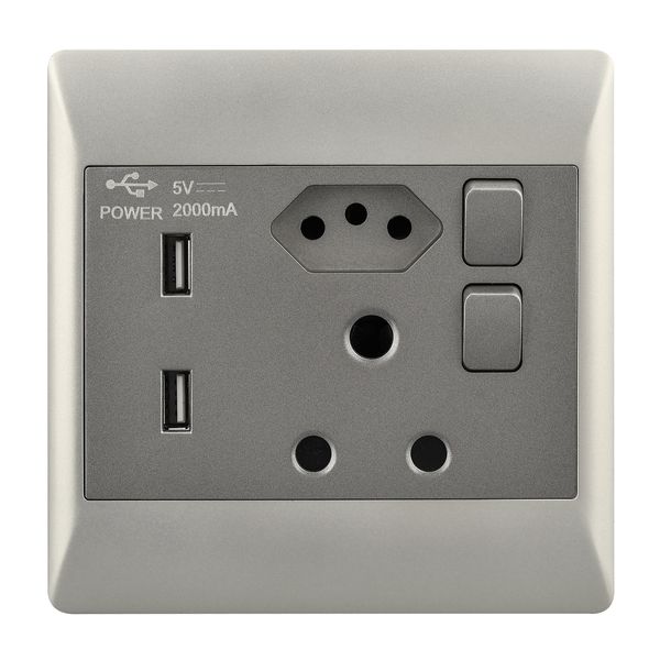 Bright Star Lighting 16 Amp Plug Socket with Dual USB &amp; RSA Outlet