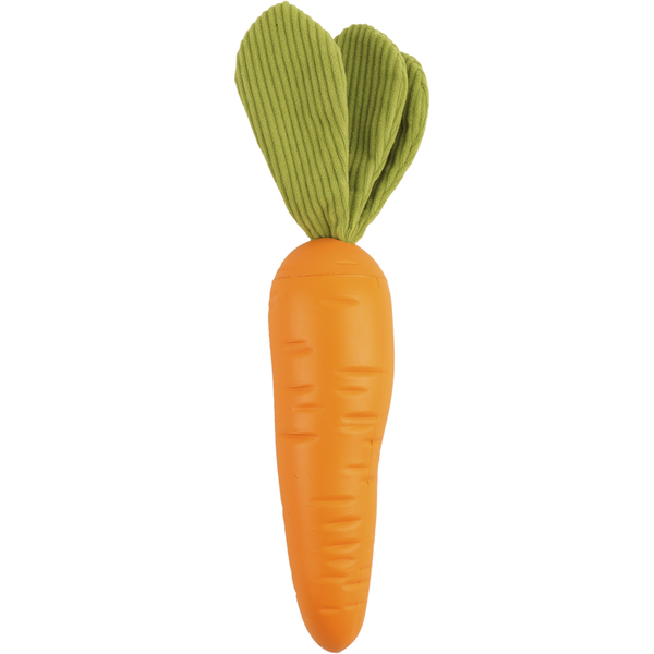 Cute Carrot Squeaky TPU Dog Chew Toy Textured Dental 23cm