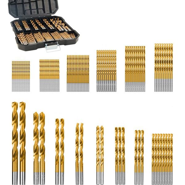 99PCS Titanium Twist Drill Bit Set, HSS 1.5-10mm with Storage Case
