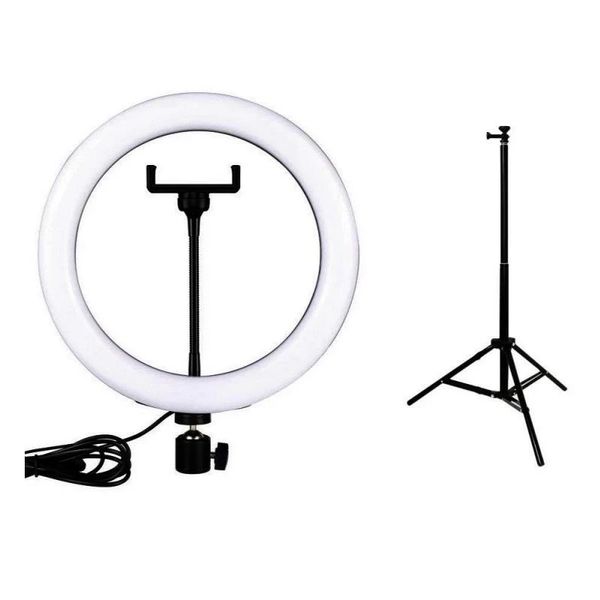 Multipurpose 12" LED Ring Light On Tripod + Stand