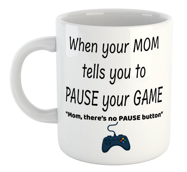 Pause Button Mom Birthday Christmas Gaming Gift Mug