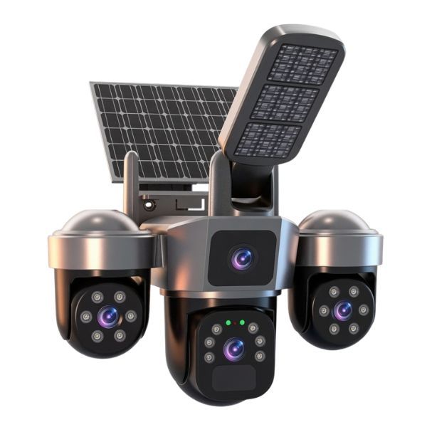 Solar 4G 3 Lens PTZ Wireless Outdoor Security Camera Night Vision