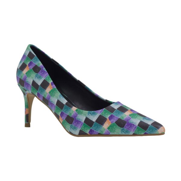 LaMara Paris Banu 7cm heel multi colored pointy court pink