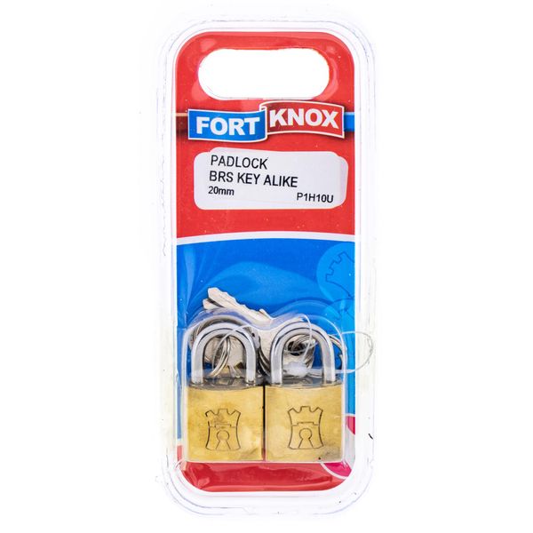 FORT KNOX Padlocks Brass Hardened Shackle Keyed Alike 20mm Q:2 P1H10U