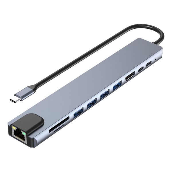 100W USB C Hub 10 in 1 with 4K HDMI USB 3.0 Rj45 SD/TF for Laptop &amp; Macbook