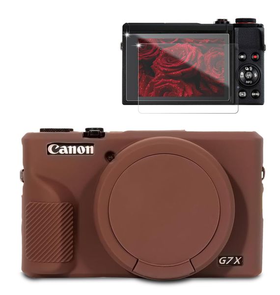 Compatible with Canon G7X Mark III Silicone Case 2 Screen Protectors