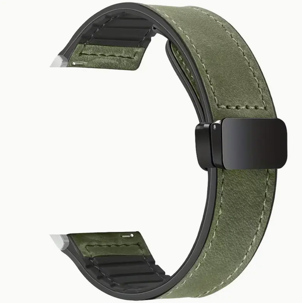 Faux Strap Compatible With Samsung Galaxy watch 4/5/6/7/7FE -Army Green