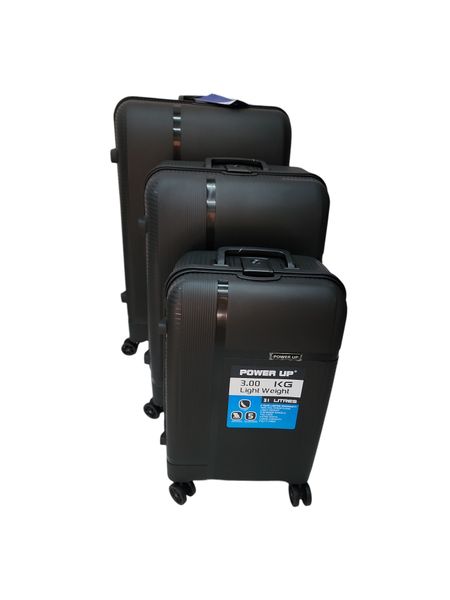 Power Up High Quality 3 Pieces Set Light Weight - Combination Lock - Hard Shell