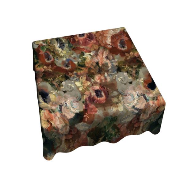 Dark Brown Mix Of Flowers Square Tablecloth by Mark van Vuuren