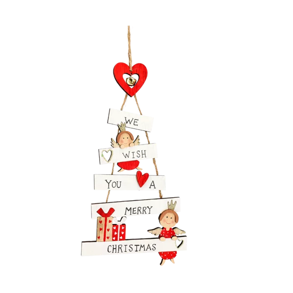 Christmas Wooden Hanging Tree Accessory 38cm