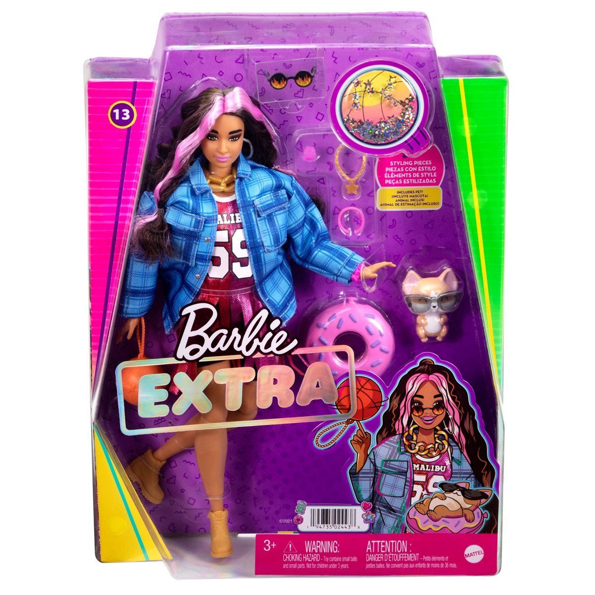Barbie Extra Doll 13 with Basketball Jersey and Pet Buy Online in