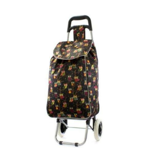 Lightweight Folding Printed Shopping Trolley Bag image