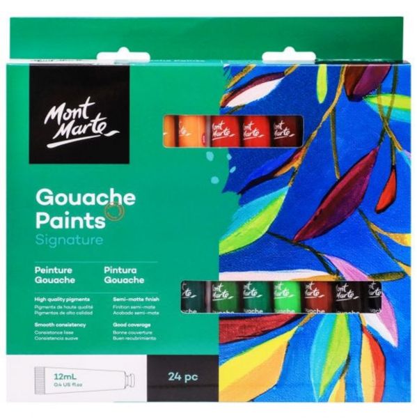 Mont Marte Signature Gouache Paints 24pce x 12ml