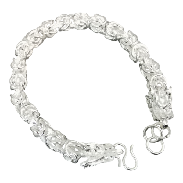 Bracelet For Men - Azov Men's Dragon Bracelet - Silver Chains