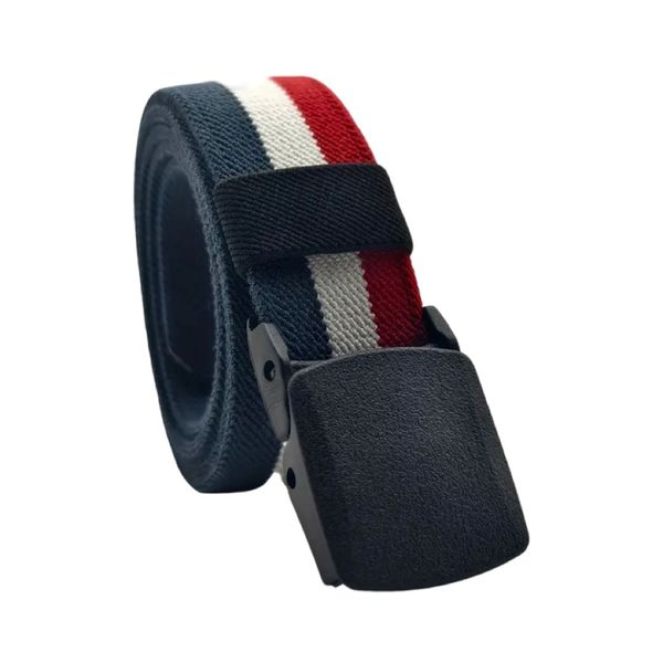 Striped Elastic Belt - Red, White, and Blue, 130 cm