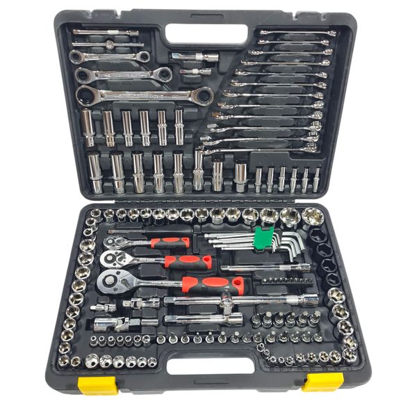 150-Piece Chrome Vanadium Socket Set - 1/4", 3/8" &amp; 1/2" Drive Tool kit