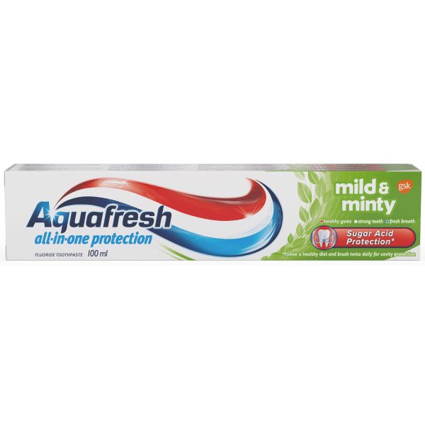 Aquafresh All-in-one Protection Toothpaste Mild and Minty 100 ml Pack of 6