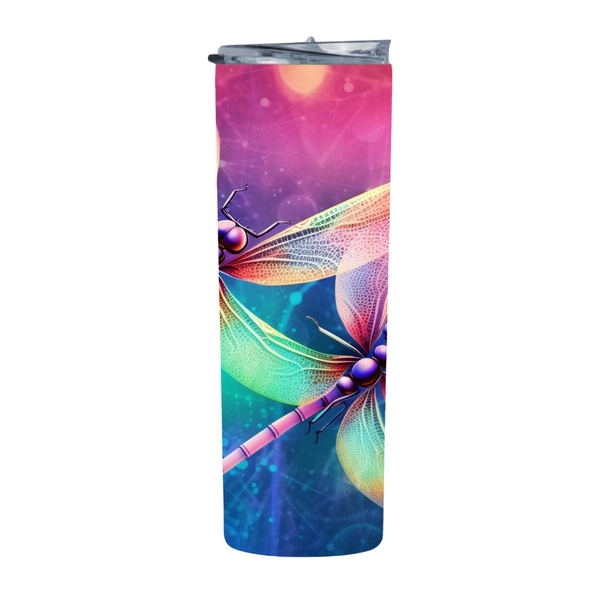 Blue Pink Dragonfly 81 20 Oz Straight Skinny Tumbler 203