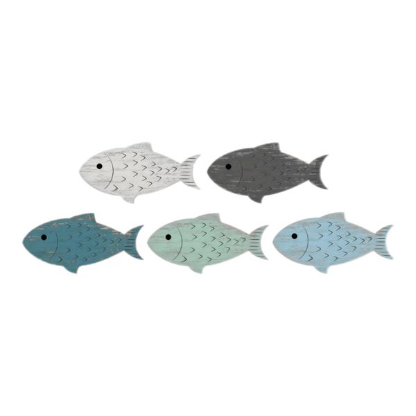 School Of Fish Wooden Wall Decor - 20 Pieces
