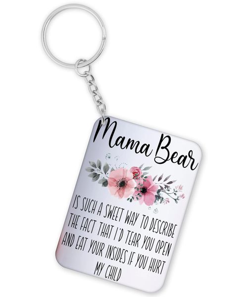 Mama Bear Birthday Mother's Day Christmas Gift Keyring