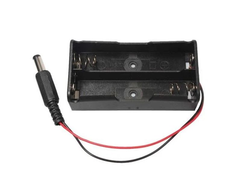 Dual 18650 Lithium Battery Holder With Dc Power Plug