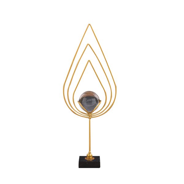 Modern Gold Water Drop Design With Crystal Ball Table Decor BJ375-07