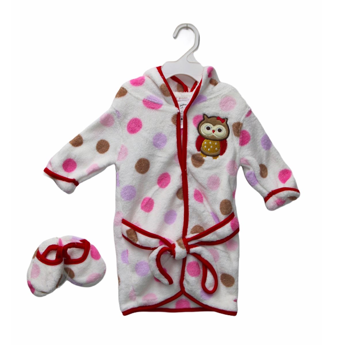 White Lap Shoulder Newborn Gown with Pink Trim by Squiggles main image 0