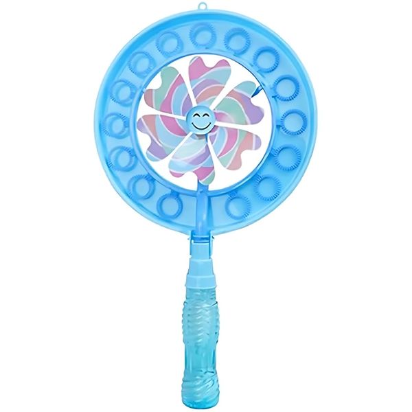 Spin into Fun: Set of 2 Kids Pinwheel Wind Spinner Bubble Wand Sets