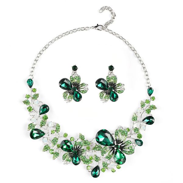 ZELTRYN Enchanted Forest Floral Crystal Jewelry Set