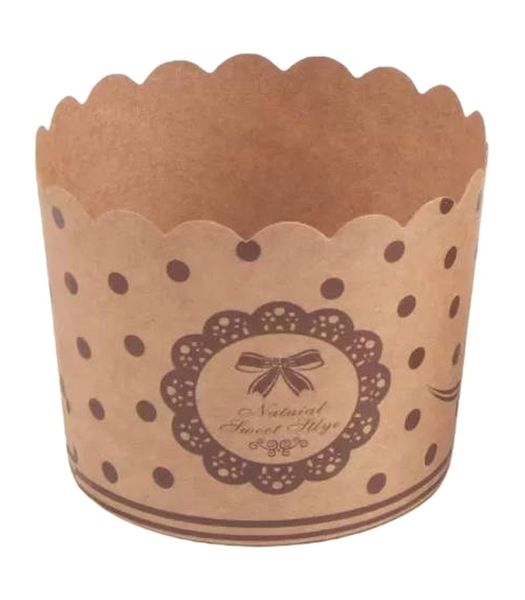 100 Pieces 6x5cm Brown Paper Muffin Cases, Heat Resistant Baking Cases