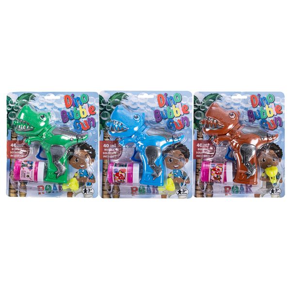 Battery Operated Dinosaur Bubble Blowing Gun – Set of 3