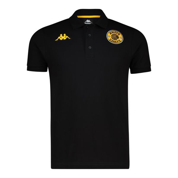 Kappa Men's Kaizer Chiefs Slim Fit Golfer With Collar Print - Black/Yellow