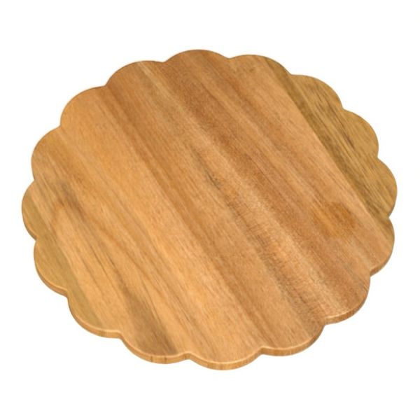 Home Classix Scalloped Edge Round Wooden Board 36.5x1.5cm (1 PC)