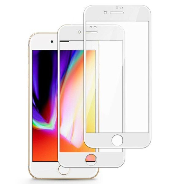 Screen Guard Protector 9D Tempered Glass White| 2 Pack| For iPhone 7