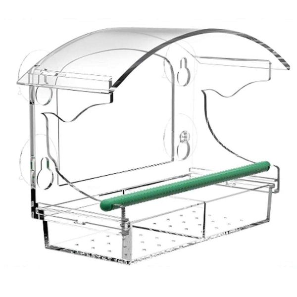 Acrylic Clear Window Bird Feeder with Strong Suction Cups for Outside
