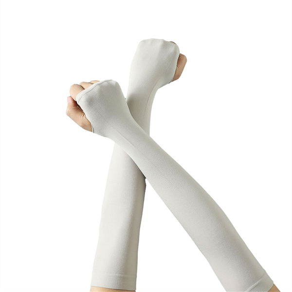 Gray Summer Sun Protection Ice Sleeves Ice Silk