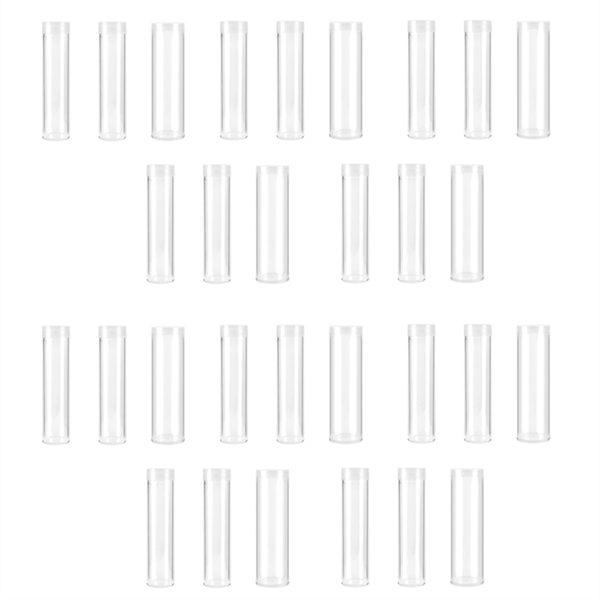 30 Pieces Coin Tubes Assorted Sizes Coin Storage Tubes