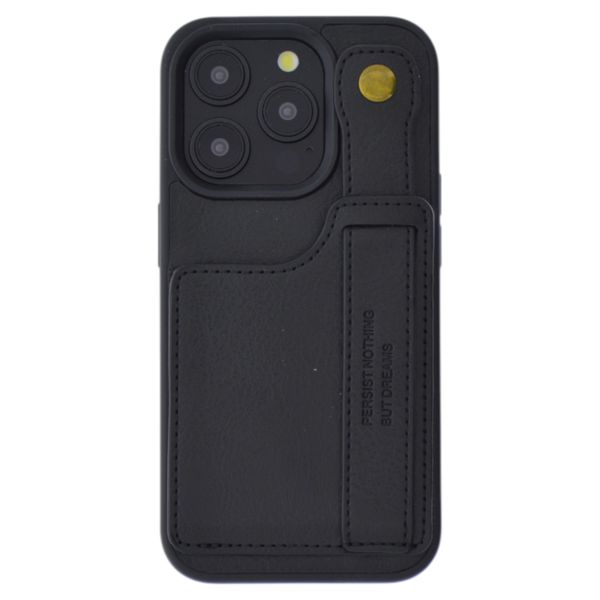 PU Leather Phone Case With Hand Strap &amp; Card Holder -Compatible With iPhone