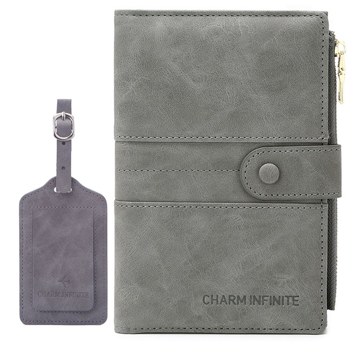 RFID Passport Holder & Luggage Tag Travel Passport Wallet-PU Leather