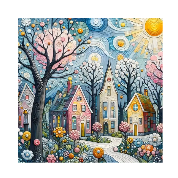 Pastel Town Diamond Dot Painting Kit 30 x 30 cm