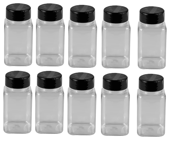 10 x 120ml Spice Dispenser with Dual Pour Lid - for Easy Seasoning
