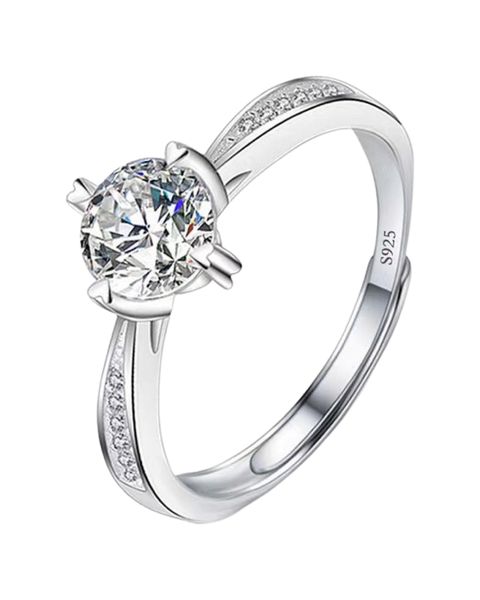 Rings Wedding Moissanite 1Carat Zircon Adjustable Diamond Ring -A7