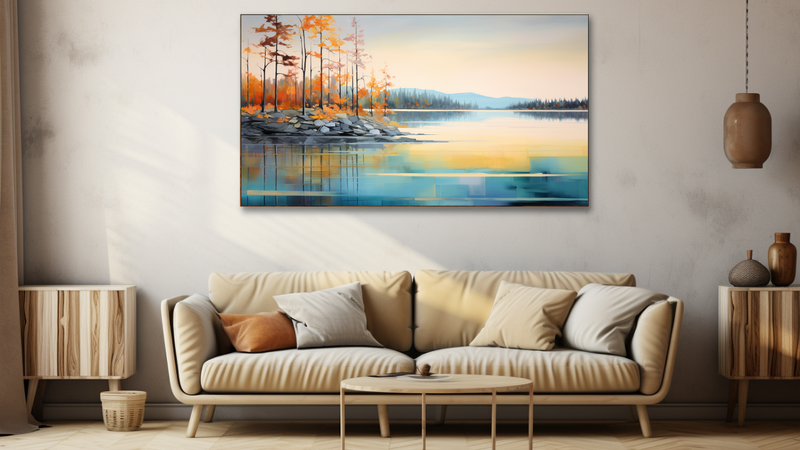 Canvas Wall Art - Lakeside Reverie Abstract - HD0034