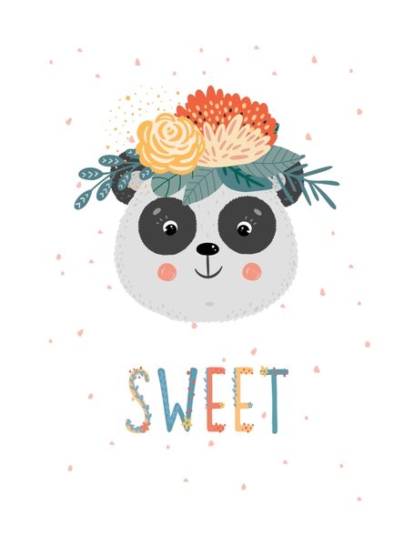 Wall Décor Canvas Art Prints for Baby Nursery: Grey Panda/Elephant/Bunny