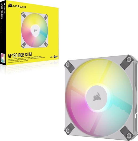 Corsair CUE AF120 RGB Slim 120mm PWM 2000 RPM White Case Fan