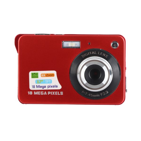 Digital Camera, 5 MP, 2.7in Display, Maximum 32GB Memory, Rouge